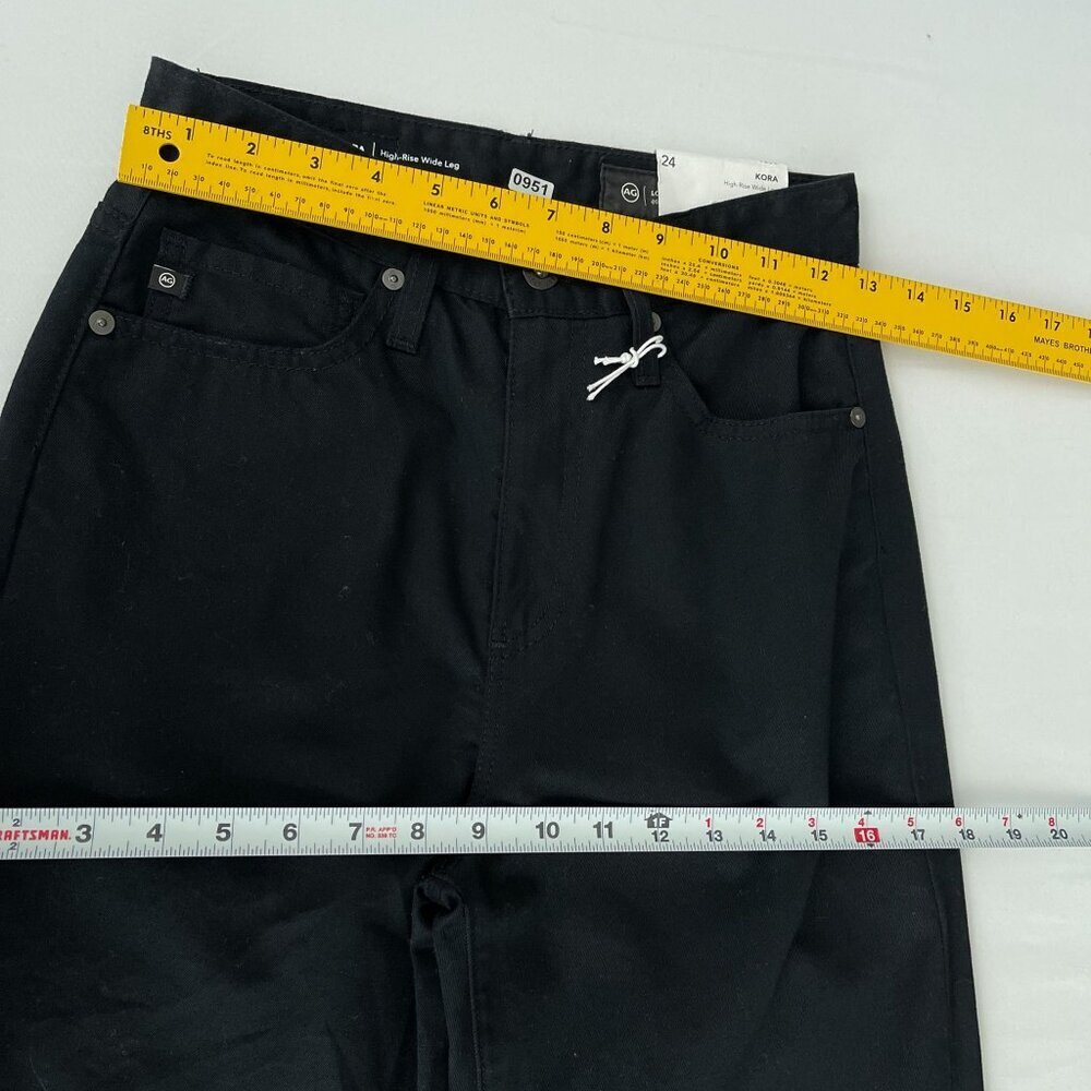 AG Adriano Goldschmied Kora High-Rise Wide Leg Black Denim Jeans Women 24 NWT - Picture 14 of 16